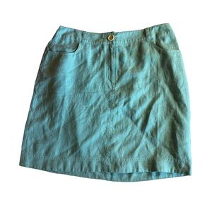 Boden Abingdon 100% Linen Mini Skirt, Blue Aqua, Size‎ 10